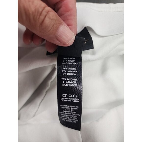 Chico's Pants Ankle White So Slimming Ankle Pants Tapered Leg Hi-rise Women's 12 - Picture 6 of 9